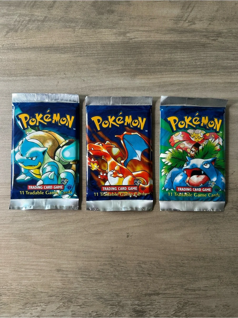 Lot of (3)  Pokemon Sealed Unopened Packs of 1999 1st Edition Novelty Cards